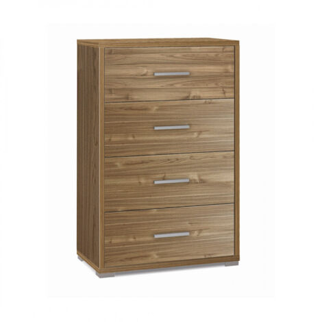 Mueble móvil con 4 cajones 71L x 41P x h110 – Acabado en madera nogal – Sarmog