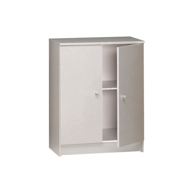 

Mueble multiusos 62xH80 cm Blanco mate con dos puertas | Blanco