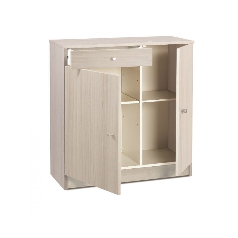 

Mueble multiusos 77xH80 cm color Eucalyptus con dos puertas y un cajón | Eucalipto