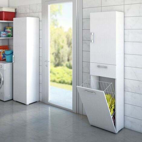Mueble multiusos con cesto para la ropa blanca
