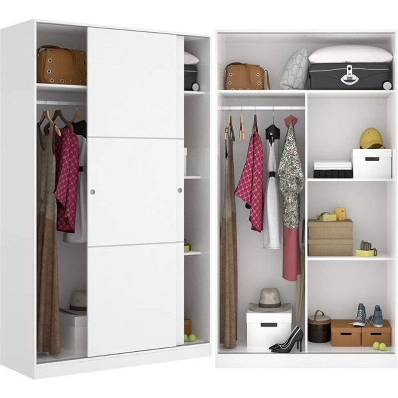 

Mueble Dormitorio Organización 120 cm de ancho ALTO 204cm Blanco Brillo