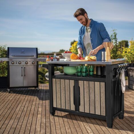 MUEBLE PARA BARBACOA DECO GRANDE MARRON DE RESINA KETER