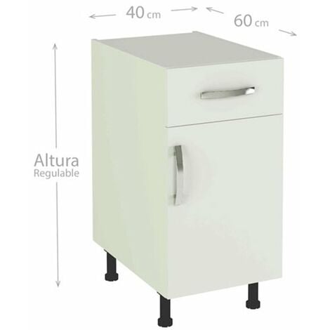Mueble cocina bajo con 1 cajón y 1 puerta  en varios colores 83 cm(alto)40 cm(ancho)58 cm(largo)