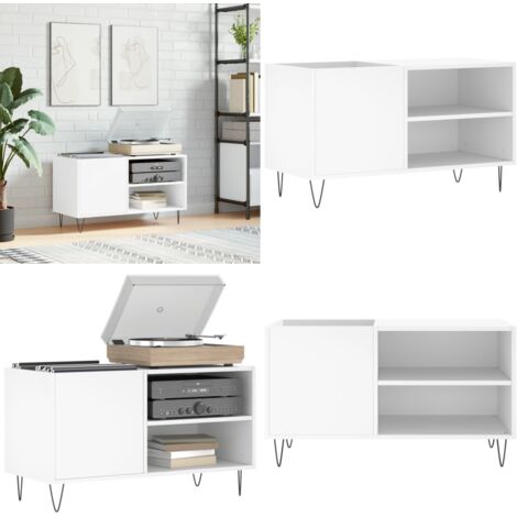 Mueble para discos madera de ingeniería blanco 85x38x48 cm - Almacenamiento de vinilos - Mueble de madera