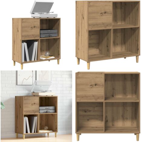 Mueble para discos madera ingeniería roble artisan 84,5x38x89cm - Armario para vinilos - Almacenamiento de discos