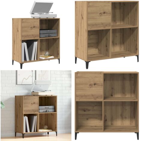 Mueble para discos madera ingeniería roble artisan 84,5x38x89cm - Armario para vinilos - Almacenamiento de discos