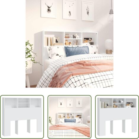 Mueble para dormitorio -  Mueble cabecero blanco 120x19x103,5 cm