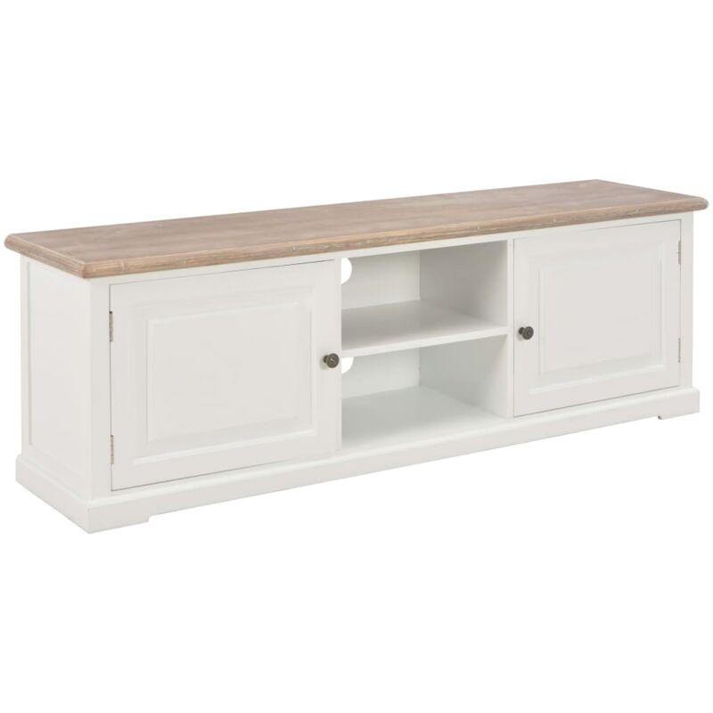 

Mueble para TV de Madera 120x30x40 cm Blanco y Color Madera - Blanco - Vidaxl