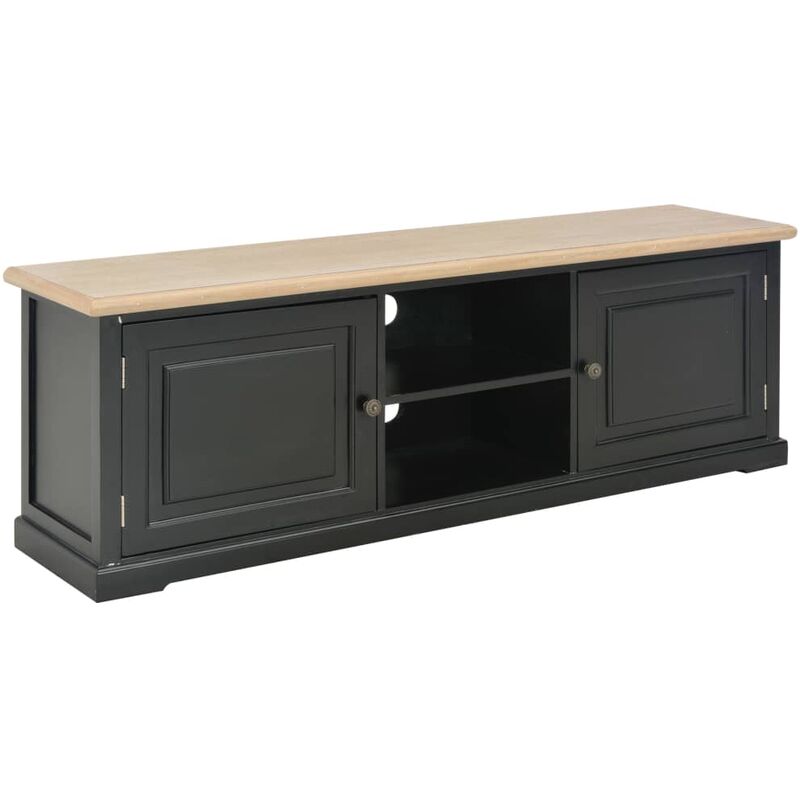 

Happyshopping - Mueble para el televisor de madera negro 120x30x40 cm