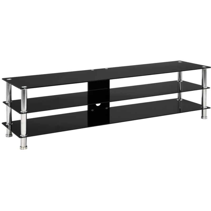 

Mueble de Televisor Vidrio Templado 150x40x40 cm Negro - Negro - Vidaxl