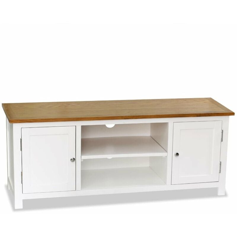 

Mueble para el televisor madera maciza de roble 120x35x48 cm