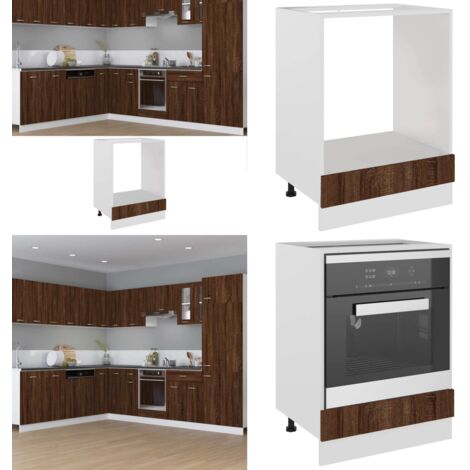 Mueble para horno "Riga" roble marrón 60x46x81,5 cm madera de ingeniería - Mueble de horno - Mueble de cocina