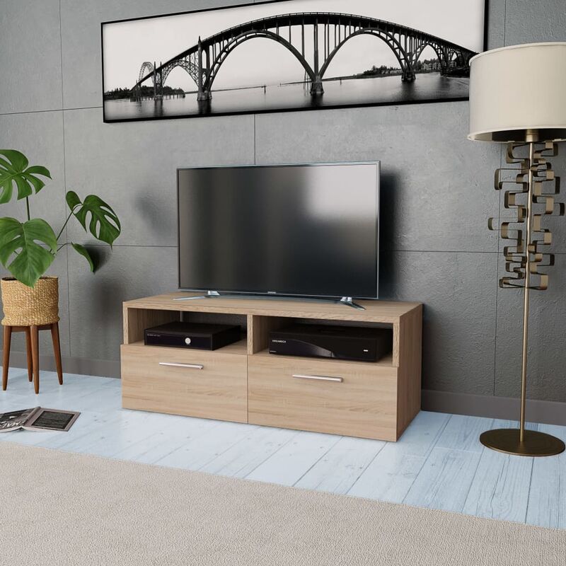 

Mueble para la televisión aglomerado color roble 95x35x36 cm - Marrón
