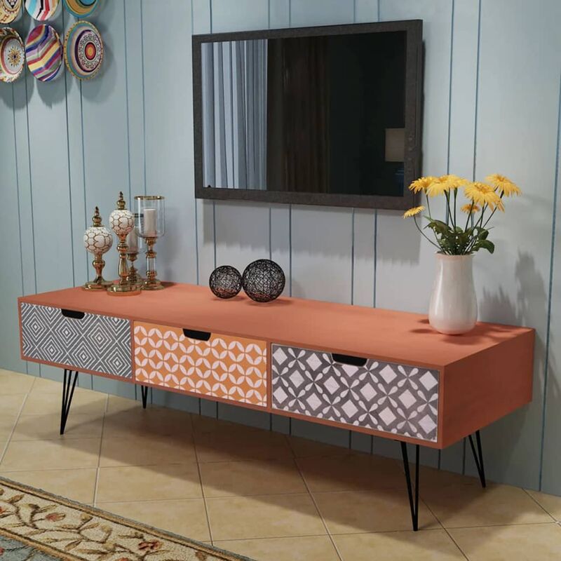 

Mueble para la televisión con 3 cajones 120x40x36 cm marrón - Marrón