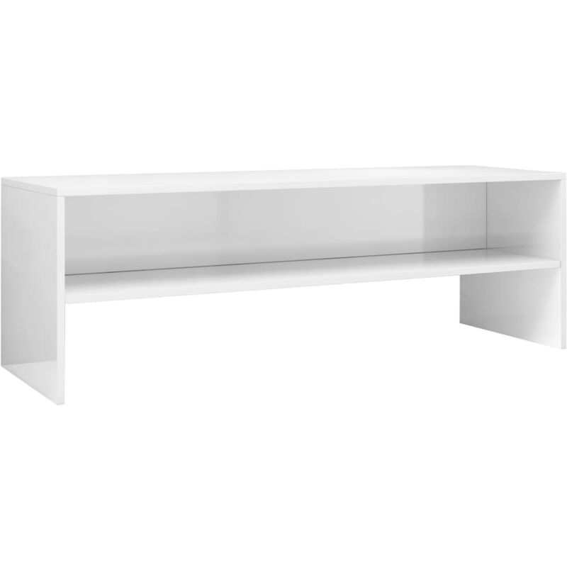 

vidaXL Mueble de TV Aglomerado Blanco Brillante 120x40x40 cm - Blanco