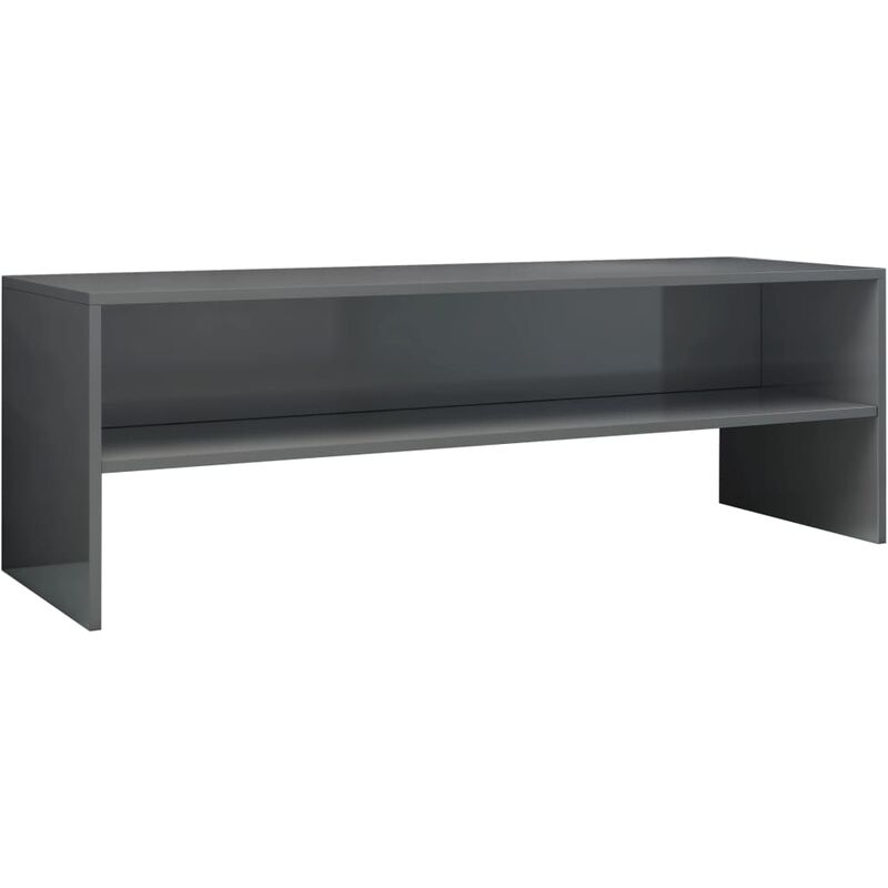 

vidaXL Mueble de TV Aglomerado Gris Brillante 120x40x40 cm - Gris