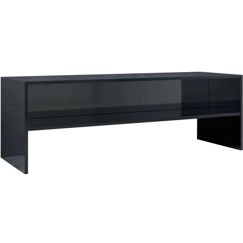

vidaXL Mueble de TV Aglomerado Negro Brillante 120x40x40 cm - Negro
