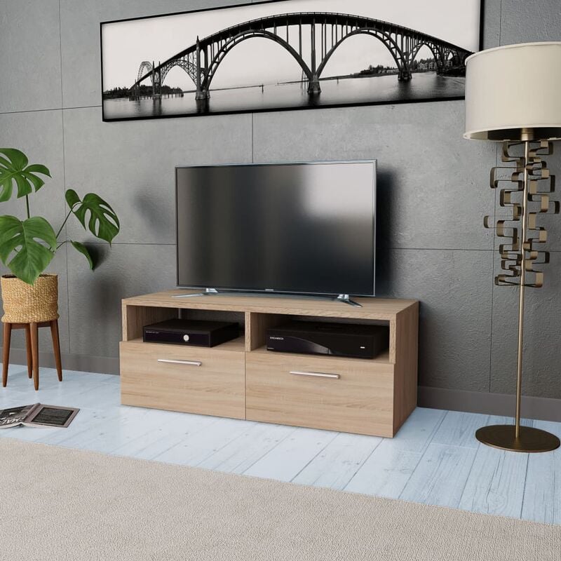 

Mueble para la televisión aglomerado color roble 95x35x36 cm