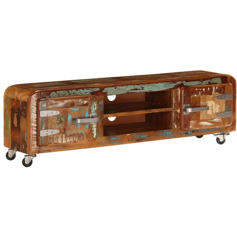 vidaXL Mueble para la TV madera maciza reciclada 120x30x36 cm - Marrón