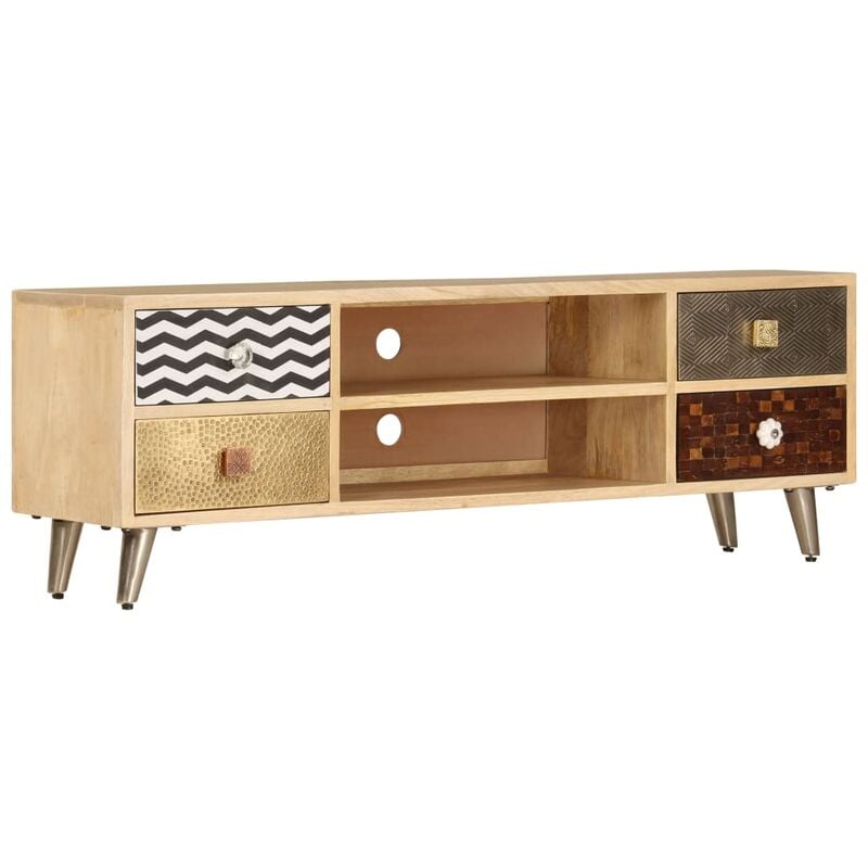 

Mueble para la TV de madera de mango maciza 120x30x40 cm
