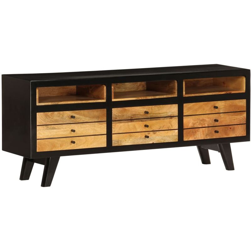 

Mueble para la TV madera maciza de mango 120x30x50 cm - Negro