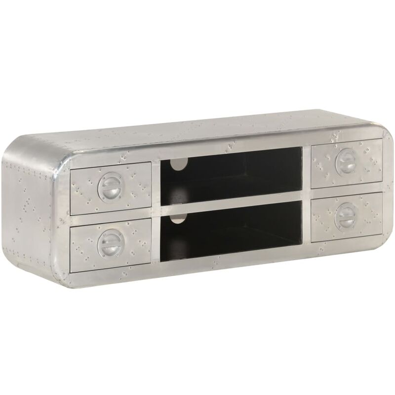 

Mueble para la TV vintage estilo aviador 120x30x40 cm - Plateado