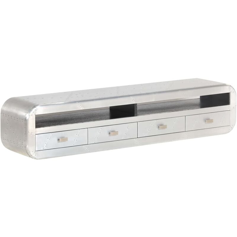 

Mueble para la TV vintage estilo aviador 140x30x30 cm - Plateado