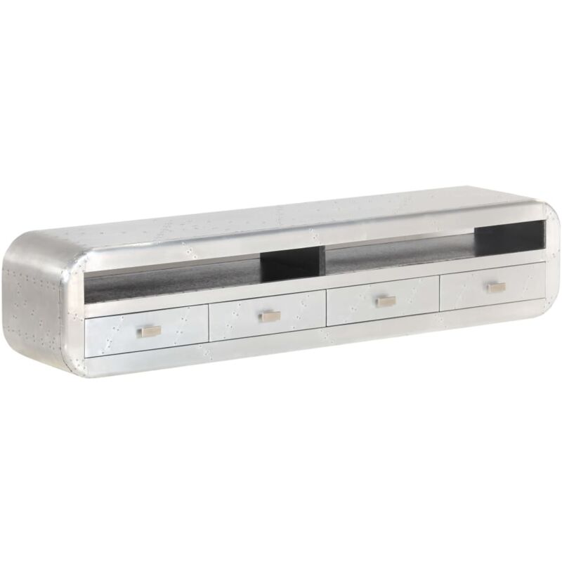 

vidaXL Mueble para la TV vintage estilo aviador 140x30x30 cm - Plateado