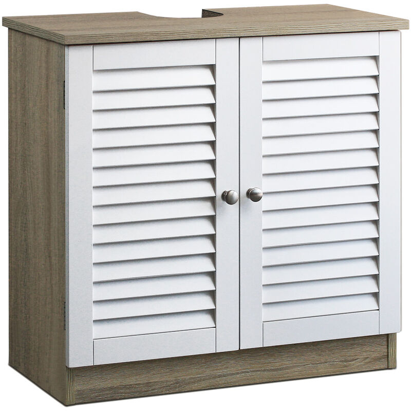 

Mueble para lavabo apto para todos los lavabos color blanco marrón Modelo 1 - Marrón - Blanco