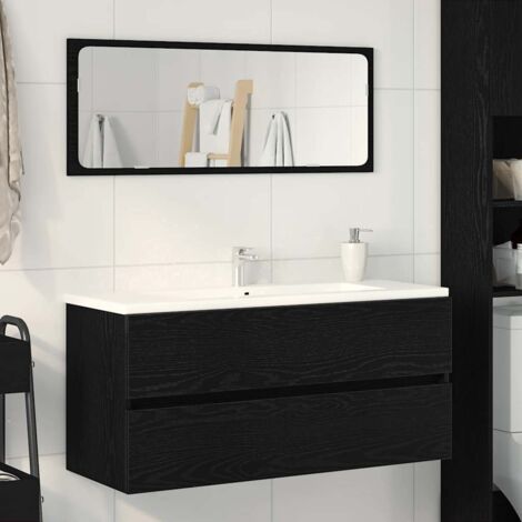Mueble para lavabo roble negro 100x38,5x45 cm madera ingeniería vidaXL