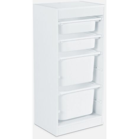 Mueble para niños con 4 cubos de almacenaje