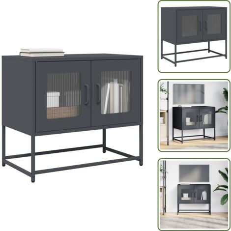 Mueble para sala - vidaXL Mueble para TV acero laminado en frío antracita 68x39x60,5 cm - Mueble de baño