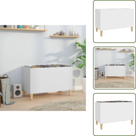 Mueble para tocadiscos - vidaXL Mueble para discos madera contrachapada blanco 74,5x38x48 cm - Mueble de madera