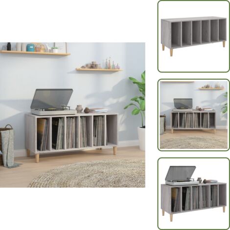 Mueble para tocadiscos - vidaXL Mueble para discos madera contrachapada gris Sonoma 100x38x48cm - Mueble de TV