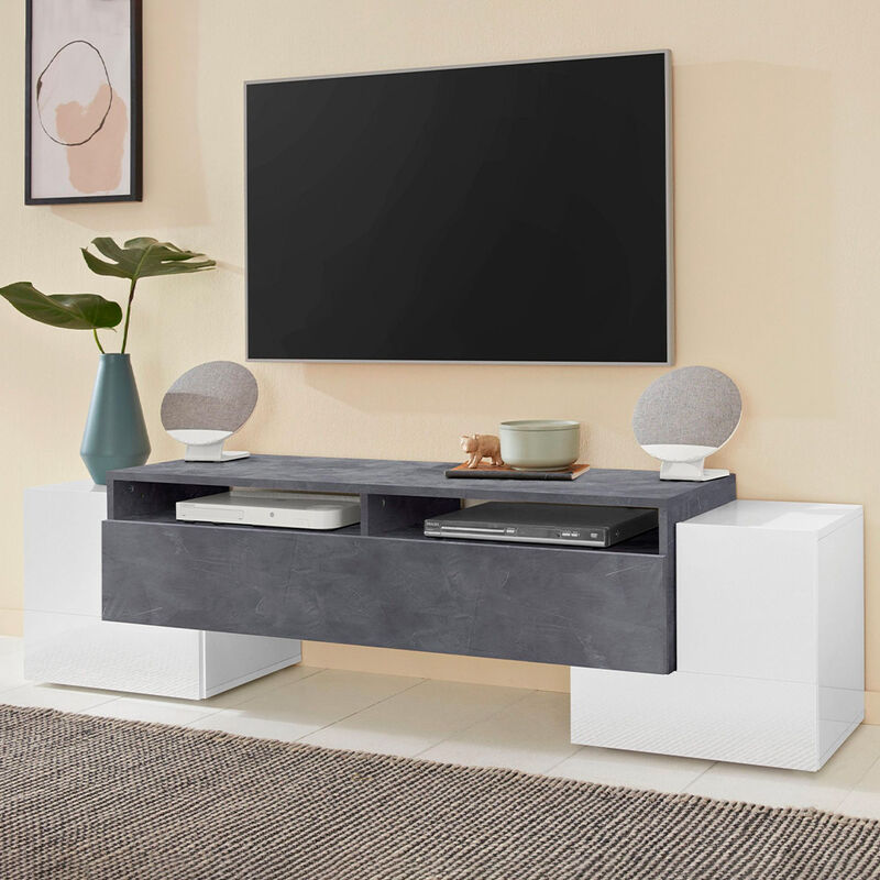 

Mueble para TV 170cm 3 puertas 2 compartimentos diseño salón Pillon Ardesia L