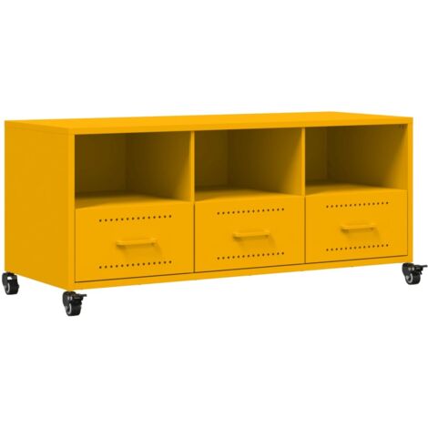 Mueble para TV acero laminado en frío amarillo 100,5x39x43,5 cm vidaXL