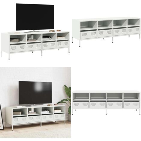 Mueble para TV acero laminado en frío blanco 135x39x43,5 cm - Acero laminado en frío - Mueble industrial