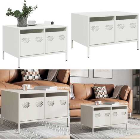Mueble para TV acero laminado en frío blanco 68x50x43,5 cm - Armario de TV - Muebles industriales