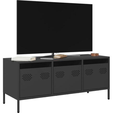 Mueble para TV acero laminado en frío negro 101,5x39x43,5 cm vidaXL