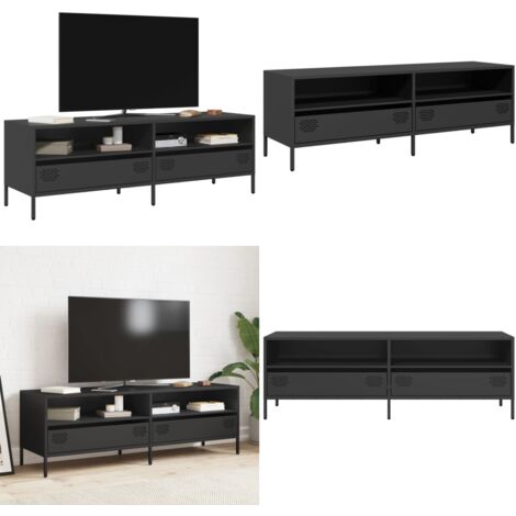 Mueble para TV acero laminado en frío negro 135x39x43,5 cm - Armario de TV - Muebles industriales