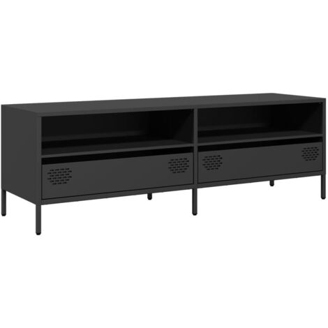 Mueble para TV acero laminado en frío negro 135x39x43,5 cm vidaXL