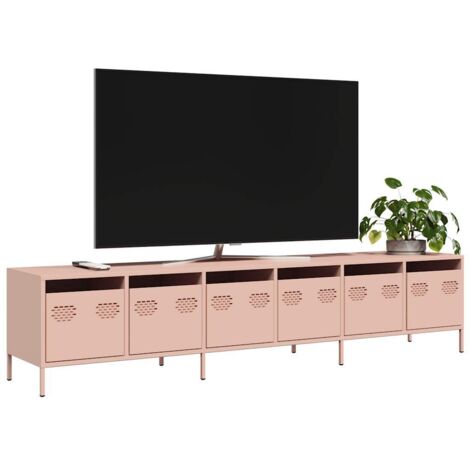 Mueble para TV acero laminado en frío rosa 202x39x435 cm