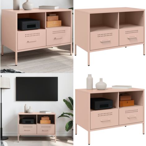 Mueble para TV acero rosa 68x39x50,5 cm - Mueble de TV - Mueble industrial
