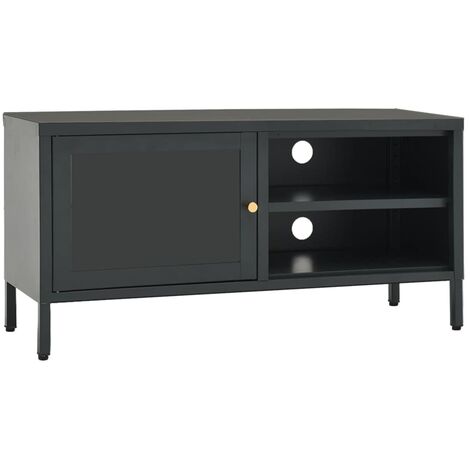 MUEBLE TV WURT NEGRO MADERA/ACERO 160X40