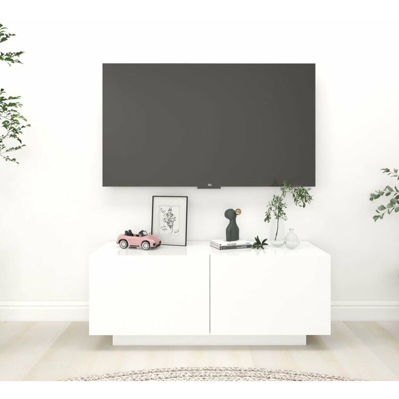 

Happyshopping - Mueble para TV aglomerado blanco 100x35x40 cm