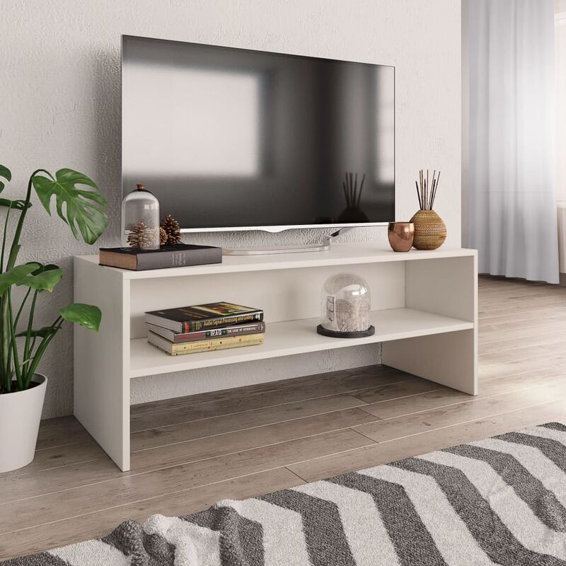 

Mueble para TV aglomerado blanco 100x40x40 cm