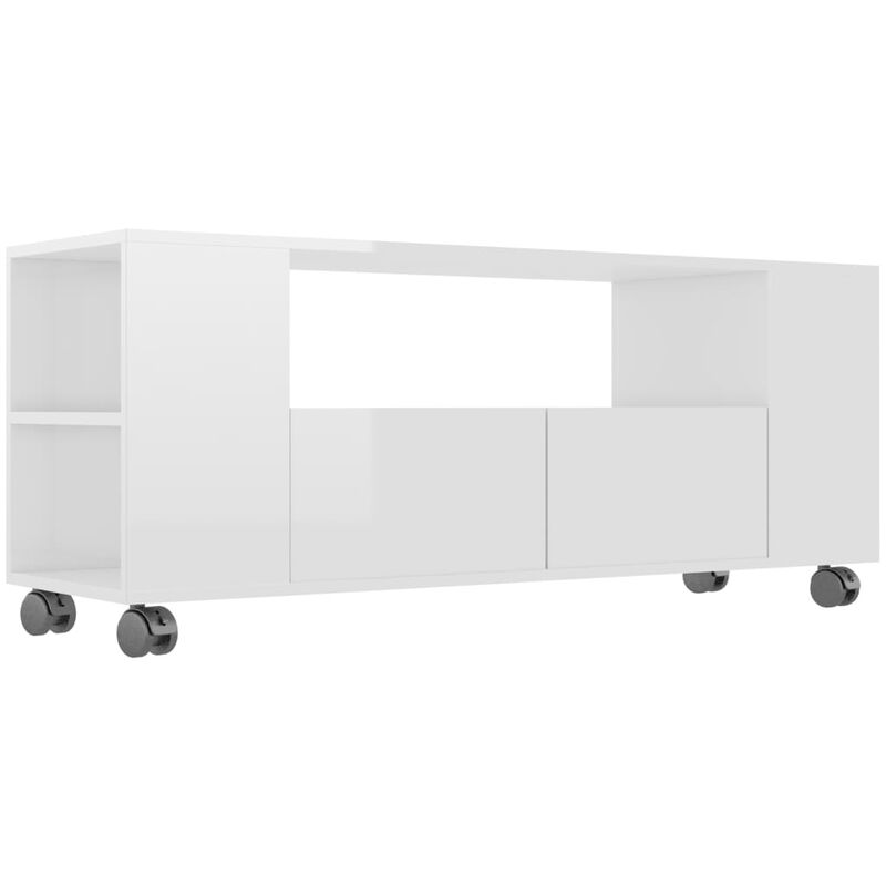 

vidaXL Mueble para TV Aglomerado 120x35x43 cm Blanco Brillante - Blanco