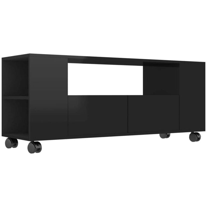 

vidaXL Mueble para TV Aglomerado 120x35x43 cm Negro Brillante - Negro