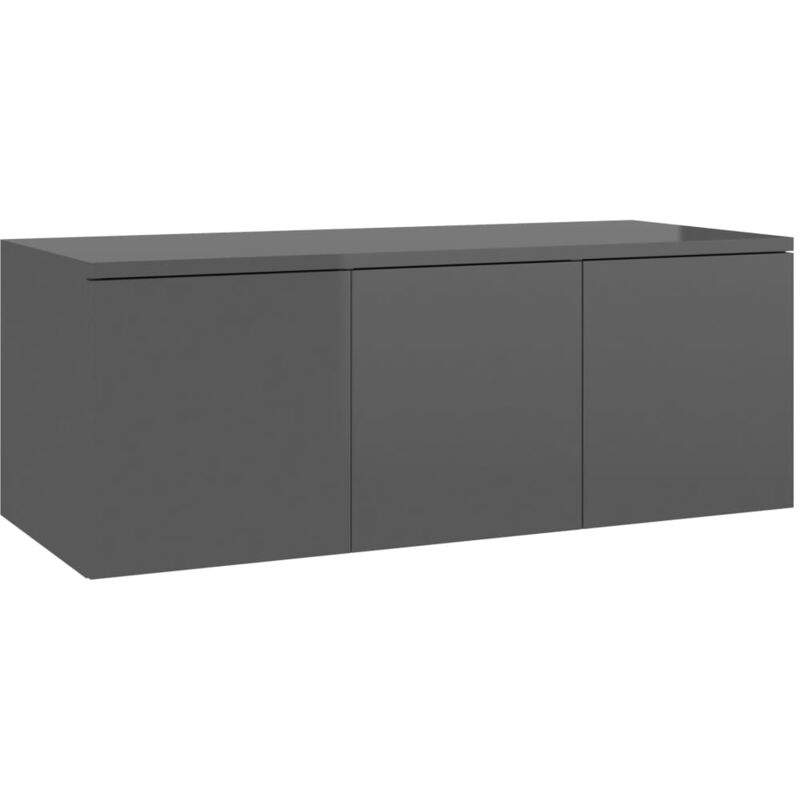 

Mueble para TV de Aglomerado 80x34x30 cm Gris Brillante - Gris - Vidaxl