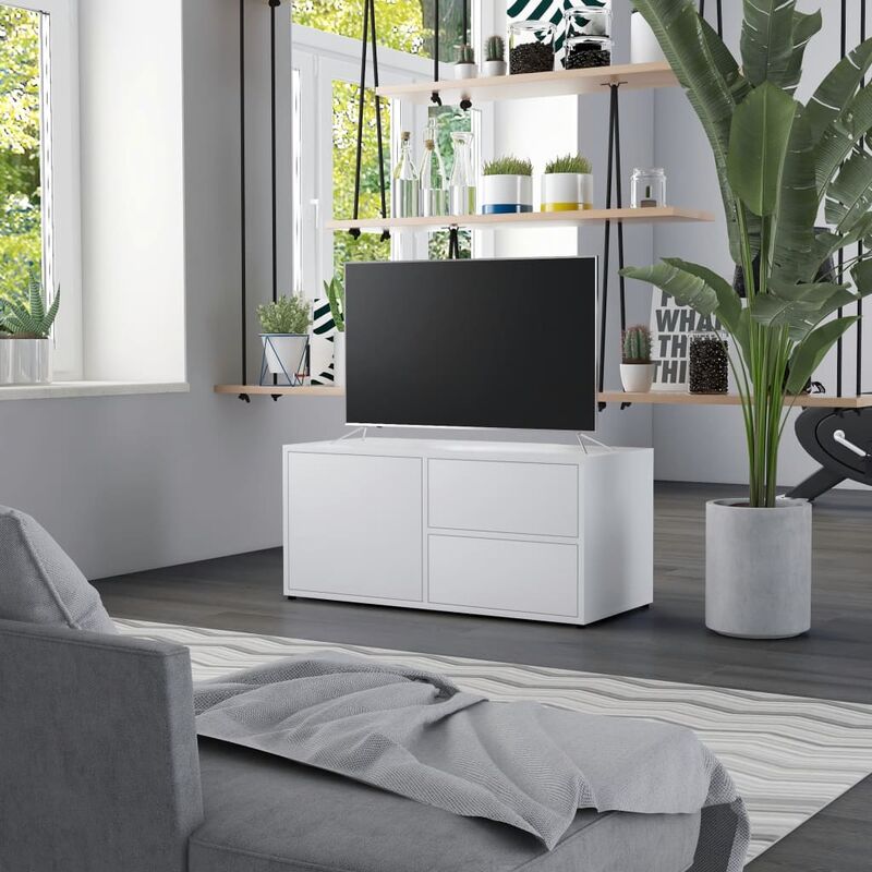 

Mueble para TV aglomerado blanco 80x34x36 cm